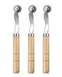 QLEUIFT kopierrädchen, 3 Stück 2mm nervenrad mit Holzgriff, Markierrädchen, Schnittmusterrädchen...