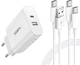 Ladegerät, 35 W, USB_C, kompatibel mit Samsung Galaxy Xcover 7, 2 Ports PD 3.0 – QC 3.0,...