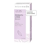 MAGNIVISION Monatslinse Basic weiche Kontaktlinsen für -3,75 Dioptrien | 1 Stück | BC 8.6 | DIA...