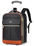 Tonyeee Rollrucksack Damen 17 Zoll Laptop, Rucksack mit Rollen Handgepaeck Underseat Groesse L,...