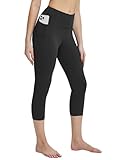 BALEAF Sport Leggings Tasche Damen Caprihose Sommer 3/4 Kurze Sporthose 7/8 Blickdicht Leggings high...