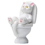 Niedliche Tierkatzen-Ornamente, auf der Toilette sitzende Kätzchen-Ornamente, Katze sitzt auf der...