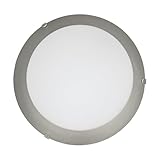 EGLO Deckenlampe Mars 1, 1 flammige Wandleuchte, Deckenleuchte aus Stahl, Glas in Weiß satiniert...