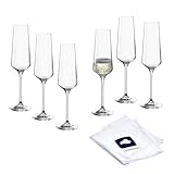 LEONARDO HOME Sektgläser PUCCINI (6er Set) inkl. Poliertuch • Spülmaschinenfeste Prosecco-Kelche...