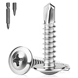 XRXYMQ 200 Stück Selbstschneidende Schrauben Edelstahl M4.2 x 13 mm Blechschrauben Selbstschneidend...