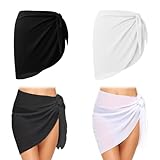 Feliciay 2 Stück Damen Strand Wrap Sarong,Vertuschung Chiffon Badeanzug Wickelröcke,Selbstbindend...