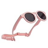 Snyvpra Baby Sonnenbrille UV400 Schutz, Weicher Rahmen mit Verstellbarem Band für Kinder 0-6...