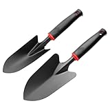msymsyu Gartenschaufel 2 Stück Schwarzer Breiter Blumenkelle (32.5 x 8 cm) x 1 und Schmaler...
