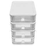 SHINEOFI Aufbewahrungsbox mit Schubladen 4 lagig aus Transparentem Pp Multifunktionaler Schreibtisch...