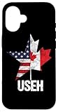 Halb kanadische amerikanische USEH Kanada USA Flagge Vereinigte Staaten Hülle für iPhone 16