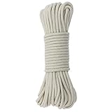 Jukway Natur Baumwollkordel 3mm, 32-Fuß Rund Kordel Geflochtenes Seil mit Kerns, Baumwolle Garn...
