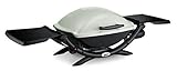 Weber Q2000 Gasgrill, 55 x 39 cm, mit ausklappbaren Seitentischen, Titanium (53060079)