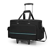 HODRANT Rollbare DJ-Kabeltasche mit abnehmbarem Trolley und Trennwand, gepolsterte Gigbag mit...