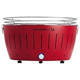 LotusGrill XL Feuerrot G435 der raucharme Holzkohlegrill/Tischgrill mit USB-Anschluß