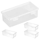 ARTSEWPLY 4 Stück Kunststoff Federmäppchen mit Schnappverschluss Großes Fassungsvermögen...