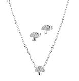 Akzent® Schmuckset - Schmuck Set aus Edelstahl Für Damen in Silber, 100% Wasserfest &...