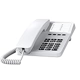 Gigaset DESK 400 - Schnurgebundenes Telefon mit elastischem Kabel, Platz für 10 Kurzwahleinträge,...