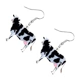 WOFASHPURET 2 Paare Acryl Kuh Ohrringe Cartoon Tier Ohrstecker Damen Schmuck Chic Party Accessoire...