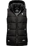 MARIKOO Damen warme Winter Steppweste mit Kapuze Zarinaa Black Gr. S