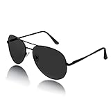 URAQT Retro Polarisierte Pilotenbrille - Sonnenbrille mit 100% UV Schutz für Herren und Damen,...