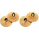 Amosfun 2 Paar Fingerbecken Kupfer Zills FüR Bauchtanz Und Kinderpartys, Goldene Fingerzimbeln Mit...