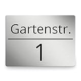Hausnummernschild mit Straßennamen & Hausnummer 19x14cm, individuell anpassbare Hausnummer &...