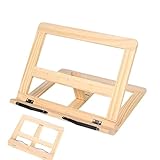 Whnbuij Kochbuchhalter aus Holz, faltbar, Rezepthalter, Lese-Kochbuchregal, rustikaler...