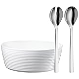 WMF Nuova Salatschüssel Set 3-teilig, Salatbesteck Edelstahl 30 cm mit Salatschale, Cromargan...