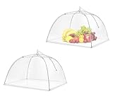 Roysmart Mesh-Material Fliegenhaube, 2 Stück Fliegenhaube Abdeckhaube für Essen Faltbare...