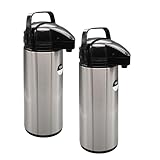 Airpot Pumpkanne 2er Set 1,9L Isolierkanne Thermoskanne isolierte Kaffeekanne Gastro Kaffeespender...