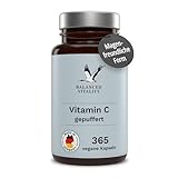 Vitamin C gepuffert - 500 mg pro Tagesdosis - 365 vegane Kapseln Jahresvorrat - pH-neutral &...