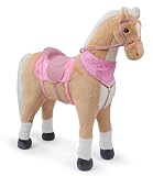 Ella & Piet® Großes XXL Stehpferd Stella mit Sattel 105 cm - Beige/Rosa - Standpferd Pferd...