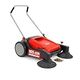 HECHT Kehrmaschine – 105 cm Arbeitsbreite – 350 mm Bürsten – 48 l Auffangbehälter –...