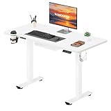 SANODESK Höhenverstellbarer Schreibtisch 110×54 cm – Kompakter Standing Desk mit praktischem...