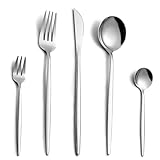 Besteck Set, Besteck Set für 6 Personen, 30 teilig Besteck Set, Silber Besteck, Besteckset aus...