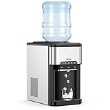 COSTWAY 3 in 1 Wasserspender Eiswürfelmaschine mit heißes/kaltes Wasser, Eiswürfel in 10min,...