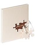walther design Gästebuch weiss Leinen mit Ausstanzung und Prägung, Hochzeit Puzzle GB-173