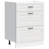 vidaXL Küchenunterschrank Porto Weiß Holzwerkstoff, Spülenunterschrank, Küchenschrank,...