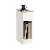 SoBuy FBT111-WN Nachttisch mit Schublade für Boxspringbett Sofatisch Beistelltisch schmal...