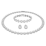 Swarovski Una Angelic Set, Rund, Weiss, Rhodiniert