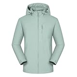 Wasserdichte Damenjacke mit Reißverschluss, Jacke, Taschen, atmungsaktiv, leicht, Outdoor, Wandern,...