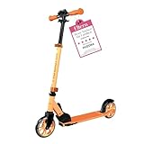 HUDORA Scooter Up 145 Junior - orange - Hochwertiger & sicherer Kinder Roller ab 3 Jahre -...