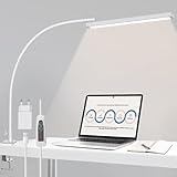 BIENSER Schreibtischlampe LED Klemmbar, 1100LM Schwanenhals Klemmleuchte, Architektenlampe...