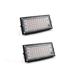 LED-Flutlichter, 1/2/3/4PC LED Outdoor Wand Flutlicht Wasserdicht 50w Schwarz Garten Wand Lampe...