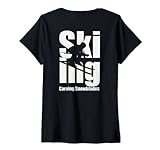 Damen Skifahren Snowblades T-Shirt T-Shirt mit V-Ausschnitt