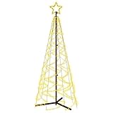 vidaXL LED Weihnachtsbaum Kegelform Tannenbaum Lichterbaum Weihnachtsdeko Stern Beleuchtung Außen...