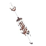Milisten Metall Vogel Windspiel mit Glockenanhänger Wetterfestes Tier Windspiel für Balkon Garten...