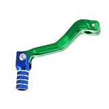 A ABSOPRO Faltbarer Motorrad-Schalthebel für Kayo T2 Pedal-Schalthebelarm Grün Blau Silberton