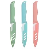 SWETRACE 3 Stück Keramik Obstmesser mit Schutzhülle Ergonomischer Haushaltsschneider für Obst...