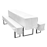 etérea Biertisch Hussen Set 3-teilig Tisch- & Bankhussen für Bierzeltgarnitur – Elegante Husse...